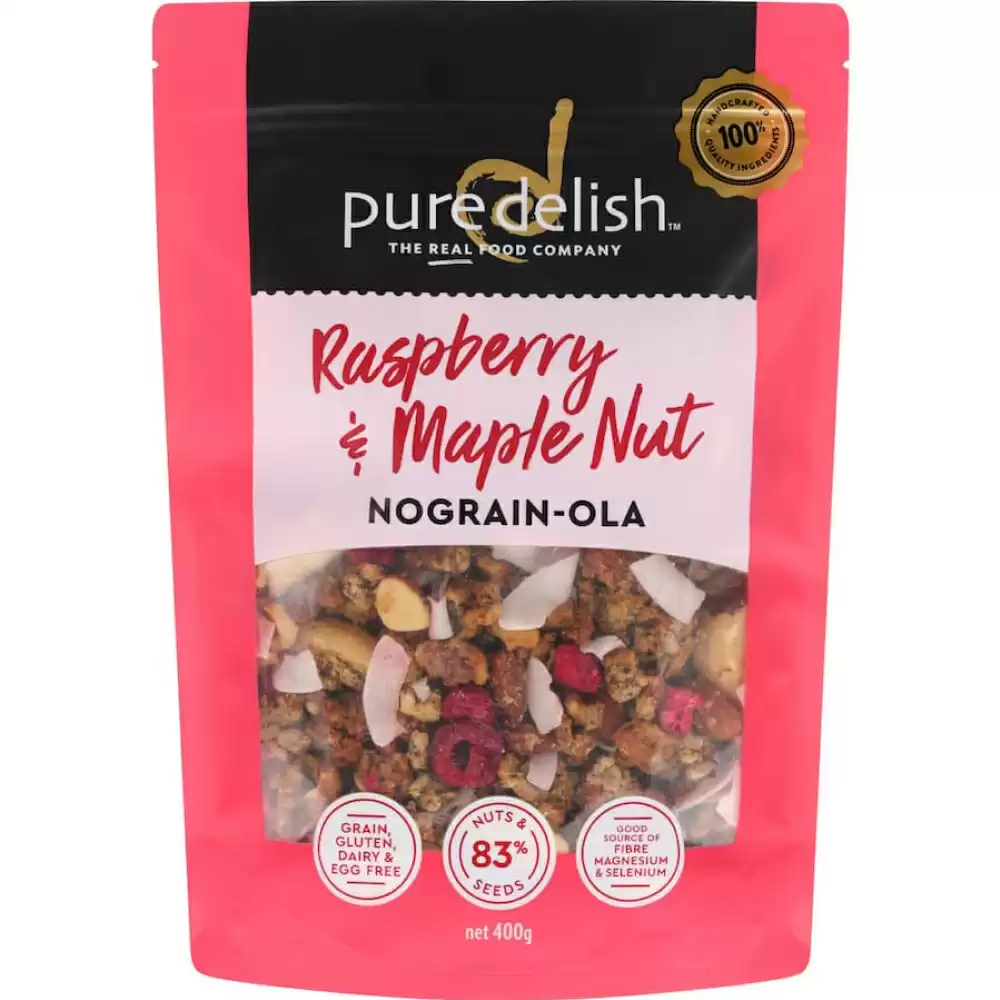 Pure Delish 手工营养麦片 覆盆子枫糖果仁  400g